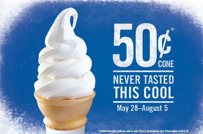 $.50 Ice Cream Cone at Burger King