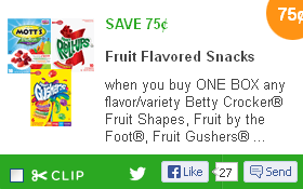 $.75/1 Fruit Rollups Coupon