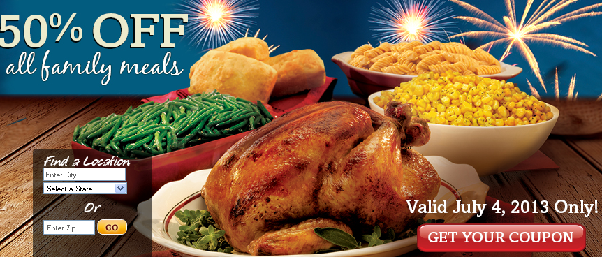 50% off at Boston Market