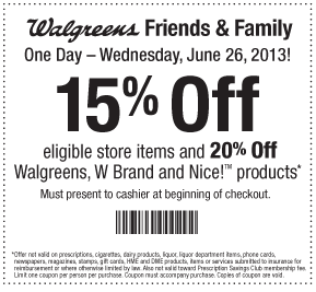 Walgreens Friends and Family Coupon
