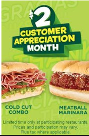 $2 Subs at Subway
