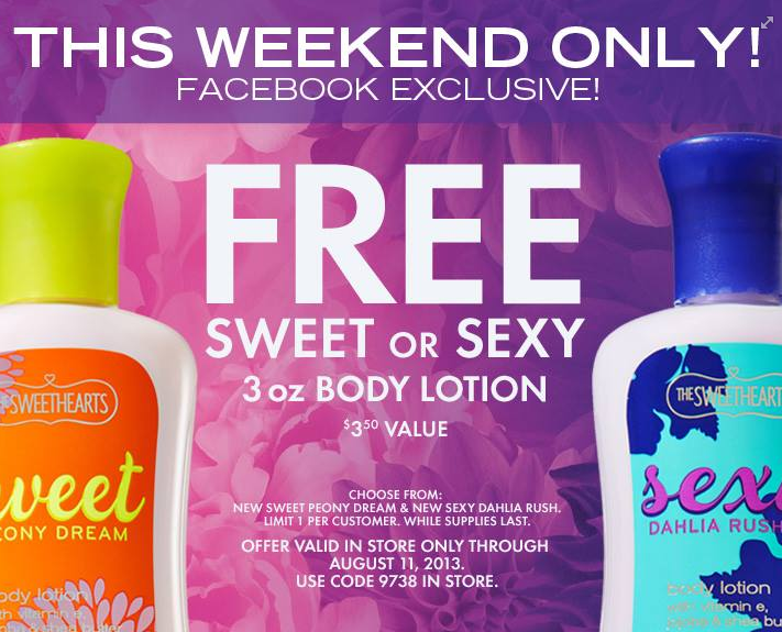 Bath & Bodyworks Free Lotion