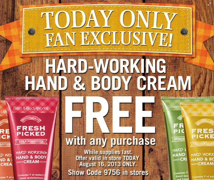 Free Hand & Body Lotion- Today Only!