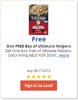 Free Hamburger Helper at Kroger