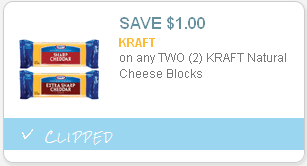 $1/2 Kraft Block Cheese Coupon