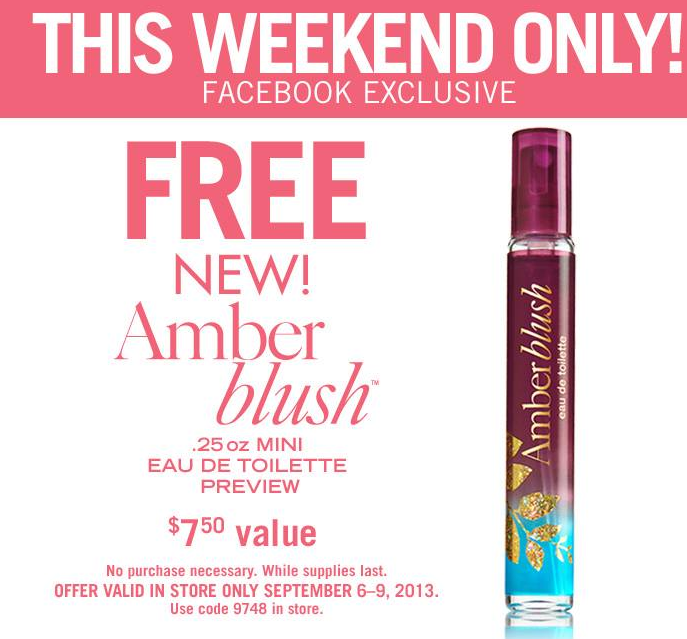 Free Amber Blush Sample from Bath & Body Works