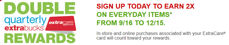 CVS Double Quartly Extra Bucks