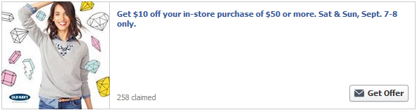 $10/$50 Old Navy Coupon