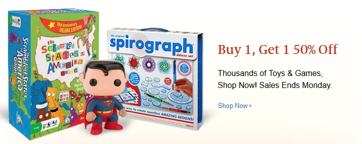 Barnes and Noble 50% Off Toys