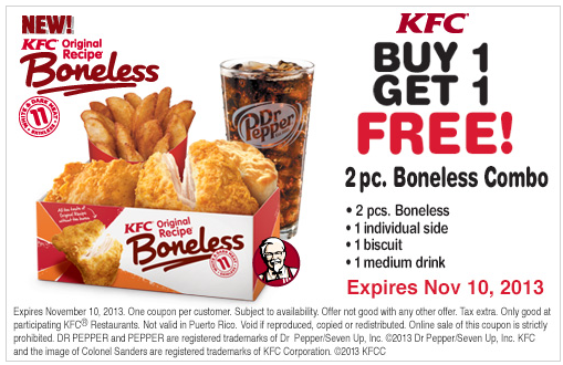 KFC: Buy 1 Get 1 Boneless Meal