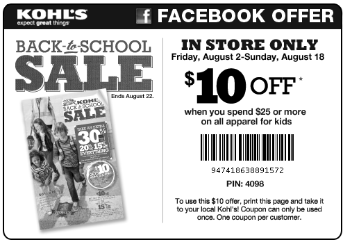 20% off Kohl’s Coupon