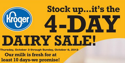 Kroger 4 Day Dairy Sale