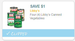 Rare Libby’s Vegetable Coupon is Back!