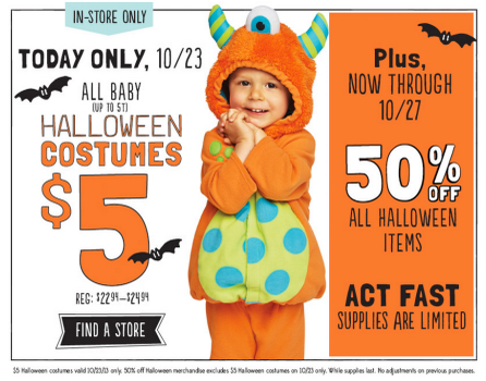 Old Navy Baby Halloween Costumes only $5-Today Only