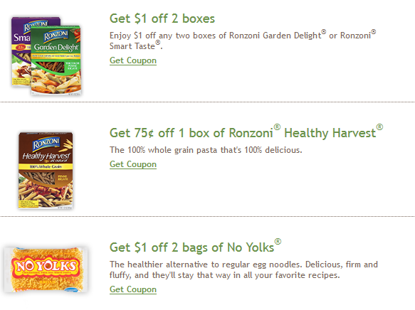 Two New Ronzoni Coupons