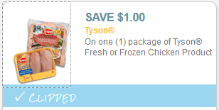 $1/1 Tyson Fresh or Frozen Chicken