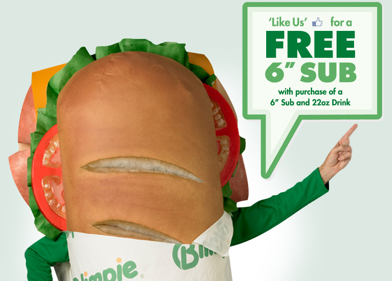 Free Blimpie Sub with Purchase Coupon