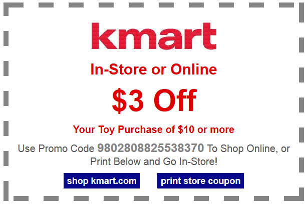 $3 off $10 Toy Purchase at Kmart
