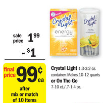 $1/1 Crystal Light Coupon Reset- Free at Meijer
