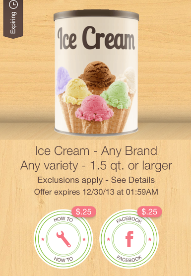 $.50/1 Ibotta Deposit for Ice Cream