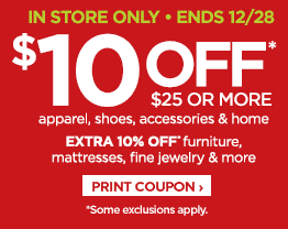 $10 off $25 JCPenney Coupon