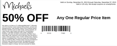 Michaels 50% off Coupon