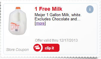 Free Gallon of Milk at Meijer