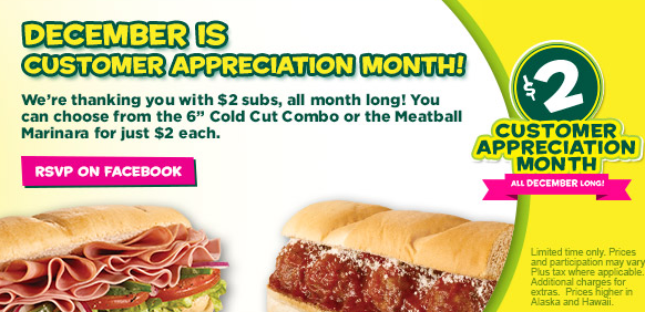 $2 Subs at Subway
