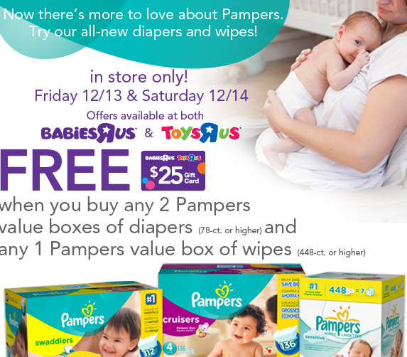 $25 Gift Card with Pampers Purchase at Toys R Us
