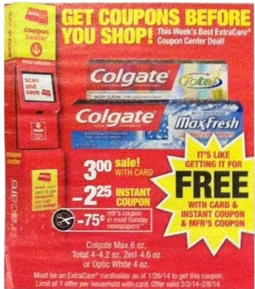 Free Colgate at CVS 2/02