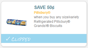 Pillsbury Biscuits only $.50 at Kroger