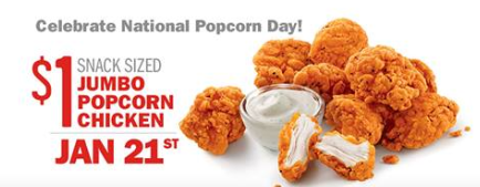 Sonic Popcorn Chicken $1