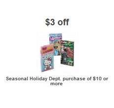 $3 off $10 Holiday Purchase at Target