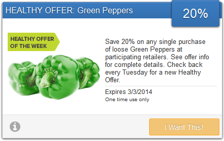 20% off Greeen Peppers