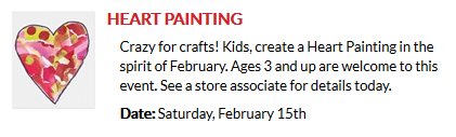 Michaels Kids Club – Heart Painting