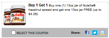 B1G1 Free Nutella Coupon
