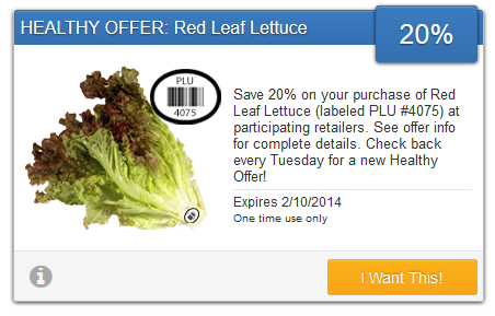 20% Red Leaf Lettuce from Savings Star