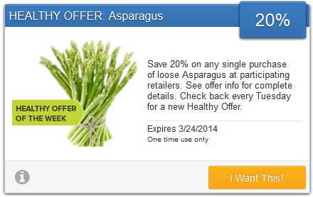 20% off Asparagus with SavingStar