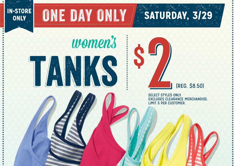 Old Navy $2 Tank Sale