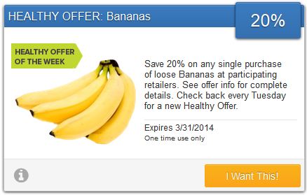 20% off Bananas with SavingStar