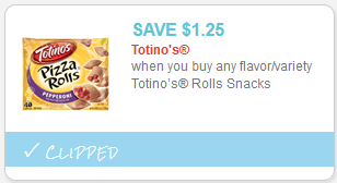 $1.25 Totino’s Pizza Rolls Coupon