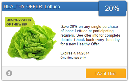 20% off Lettuce with SavingStar