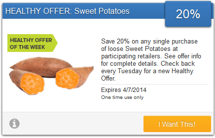 20% Sweet Potatoes with SavingStar