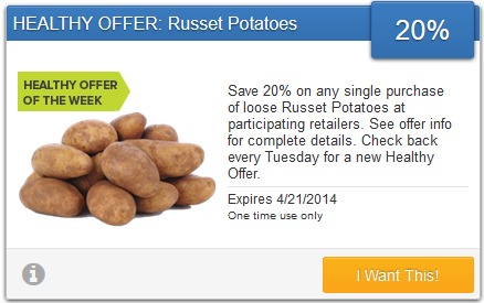 20% off Potatoes with SavingStar