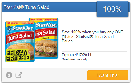 Free Starkist Tuna Salad with SavingStar