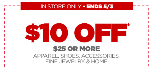 $10 off $25 JCPenney Coupon