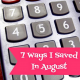 7 Ways I Saved Money In August